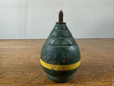 Primitive 1950s Wood Top Toy - Metal Tip - Painted
