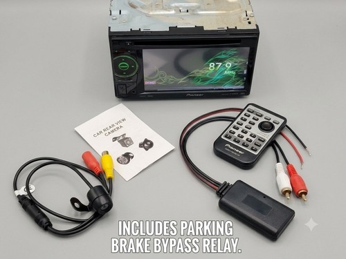 Pioneer AVH-P1400DVD Double DIN DVD Receiver Bundle + Backup Camera & Bluetooth