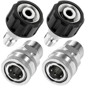 4Pcs Adaptateur de lave-pression, Kit de connexion, M22 14mm à M22 Metric1142