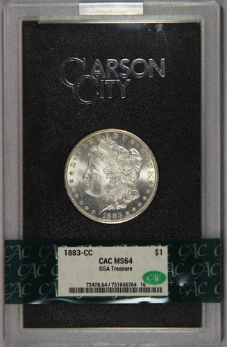 1883-CC Carson City Morgan Silver Dollar CAC MS64 GSA Treasure $1