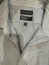 Covington Classic Fit Wrinkle Stain Free Check Dress Shirt XL 17.5 32/33