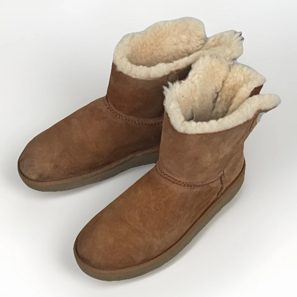 UGG Boots Classic Mini Bailey Bow Boots Chestnut Ankle High Boots EU38 - Image 2 of 4