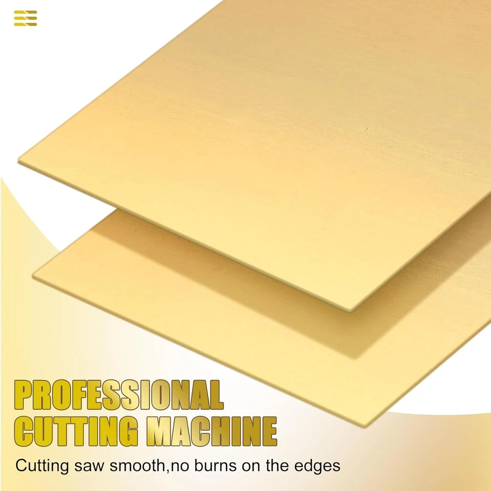 4 Piezas Hoja Latón 6" X 12" X 0.025", Calibre 22 (0.6Mm) Espesor Placas Latón D Foto 4 de 4