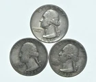 TOUGH 1935 1940 1940 Washington Quarter 90% Silver Lot *821