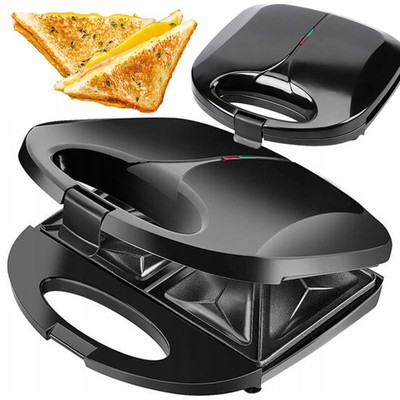 2er Sandwichmaker Sandwichtoaster mit Antihaftbeschichtung Schwarz 750W