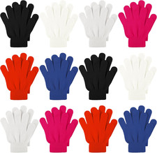 12 Pairs Kid's Winter Magic Gloves Children Stretchy Warm Magic Gloves Boys or G