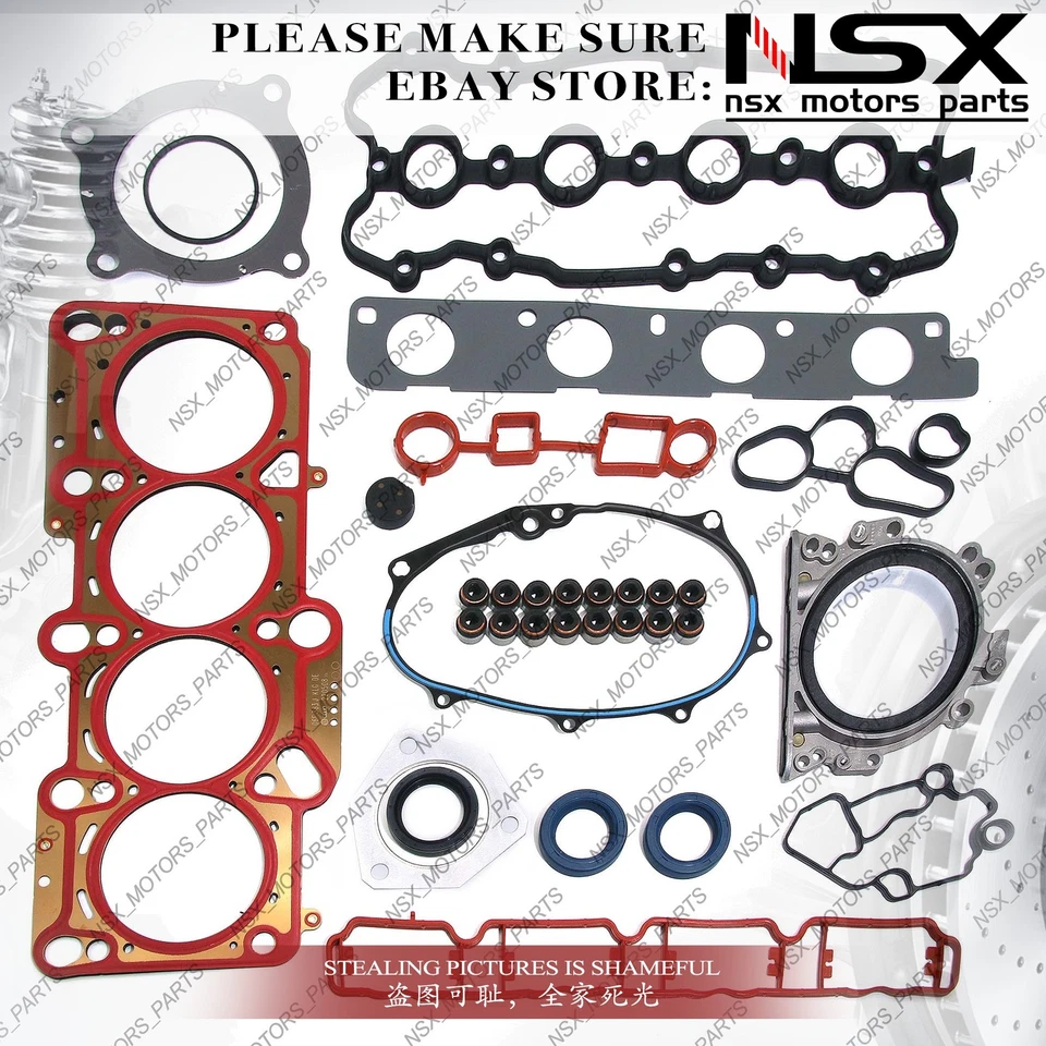 Engine Rebuild Overhaul Kit Pistons Seals for Audi A3 A4 VW 2.0T BWA BPY EA113 Foto 4 de 4