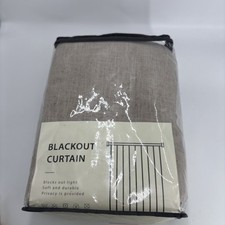 Inovaday 100 Thermal Insulated Linen Blackout Curtains Dark Flax - W40 X L120