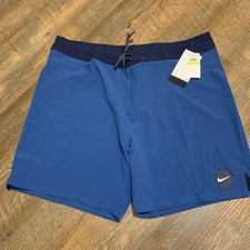 NEW Men's Nike 4-Way Stretch Swim Trunks Swim Boardshorts Blue 38 X 6.5 Inseam