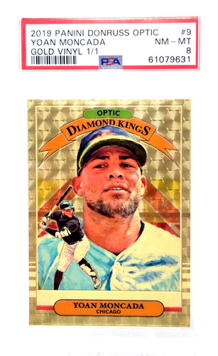 2019 Optic Gold Vinyl SUPERFRACTOR YOAN MONCADA 1 of 1 RC Card /1 PSA 8 NM-MT