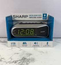 SHARP Digital Alarm Clock Jumbo 1.8" White LED Displays Alarm