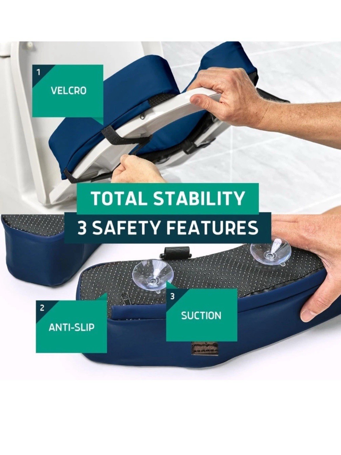 Lunderg Toilet Seat Riser for Seniors  Adds 3 Inches Universal Fit White NEW