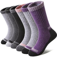 Kids Merino Wool Hiking Socks Boys Girls Toddlers Winter 8-12 Years Mixed Color