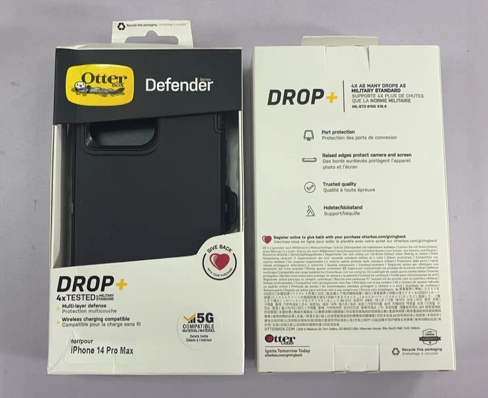 New OtterBox Defender Series Case With Holster For iPhone 14 Pro Max Only Black