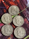 Franklin Half Dollar Silver Business Strike 1958-1963 Qty-5