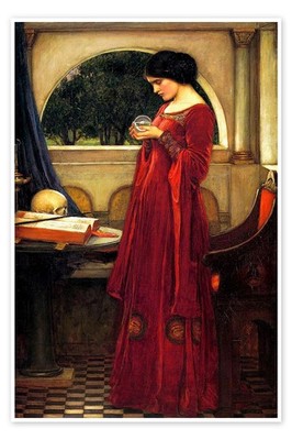 Poster Die Kristallkugel - John William Waterhouse