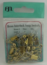 FJ Neil 2103-1 Dolphin Brass Interlock Snap Swivel 12ct Size 1