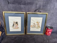 2 Beautiful Fine Top Quality Framed Indian Oil Paintings on Fabric