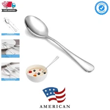 Dinner Spoon Set,16 Pcs 7.3" Tablespoons, Food Grade Stainless Steel Spoons,D...