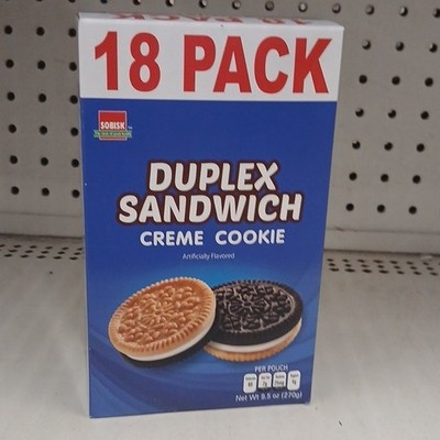 Sobisk Duplex Sandwich Creme Sandwich Cookies 18 Pack Creme Flavor 9.5 oz