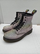 Dr Doc Martens Girls 1460 Glitter J Combat Boots Size 3 Worn Once
