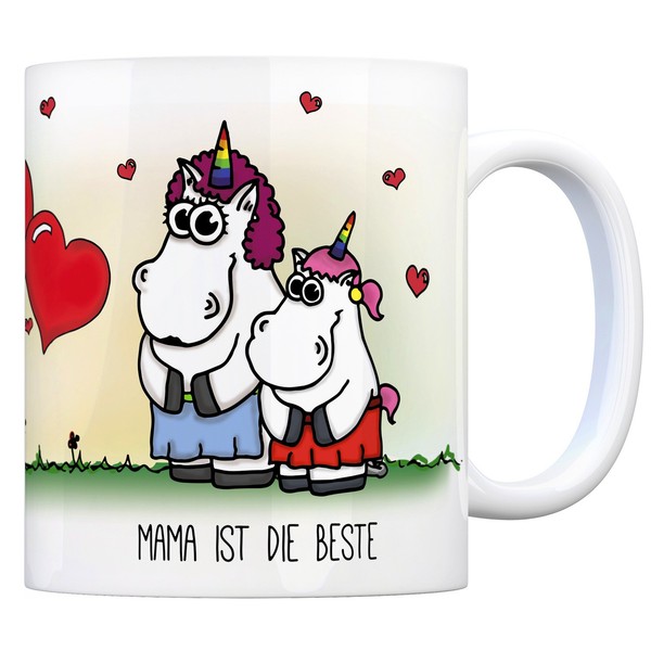 Honeycorns Kaffeebecher Mit Einhorn Motiv Und Spruch: Mama Ist Die Beste-image