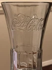 Libbey Coca-Cola Glass 16oz Clear Flared Tumbler Heavy Embossed Logo Retro VTG