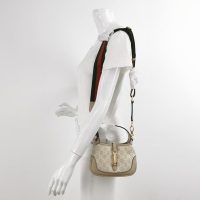 Gucci Jackie 1961 Mini GG Supreme Canvas Leather Shoulder Bag Auth