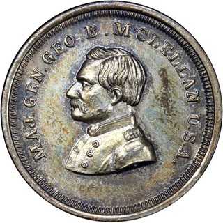 George McClellan Political Patriotic Civil War Token R9 SILVER PCGS Cracked Slab