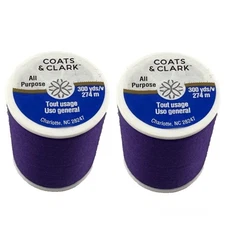 Coats & Clark 100% Polyester All Purpose Thread, Deep Purple 9238, 300 Yards
