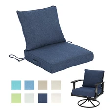 Aoodor Patio Deep Seating Cushion Set with Ties Outdoor Sofa Seat & Back Cushion