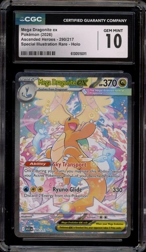 Pokemon Mega Dragonite ex Ascended Heroes Special Illustration Rare #290 CGC 10