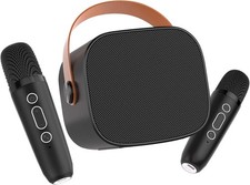 Mini Karaoke Machine for Kids Adults, Portable Bluetooth Speaker with 2 Wireless