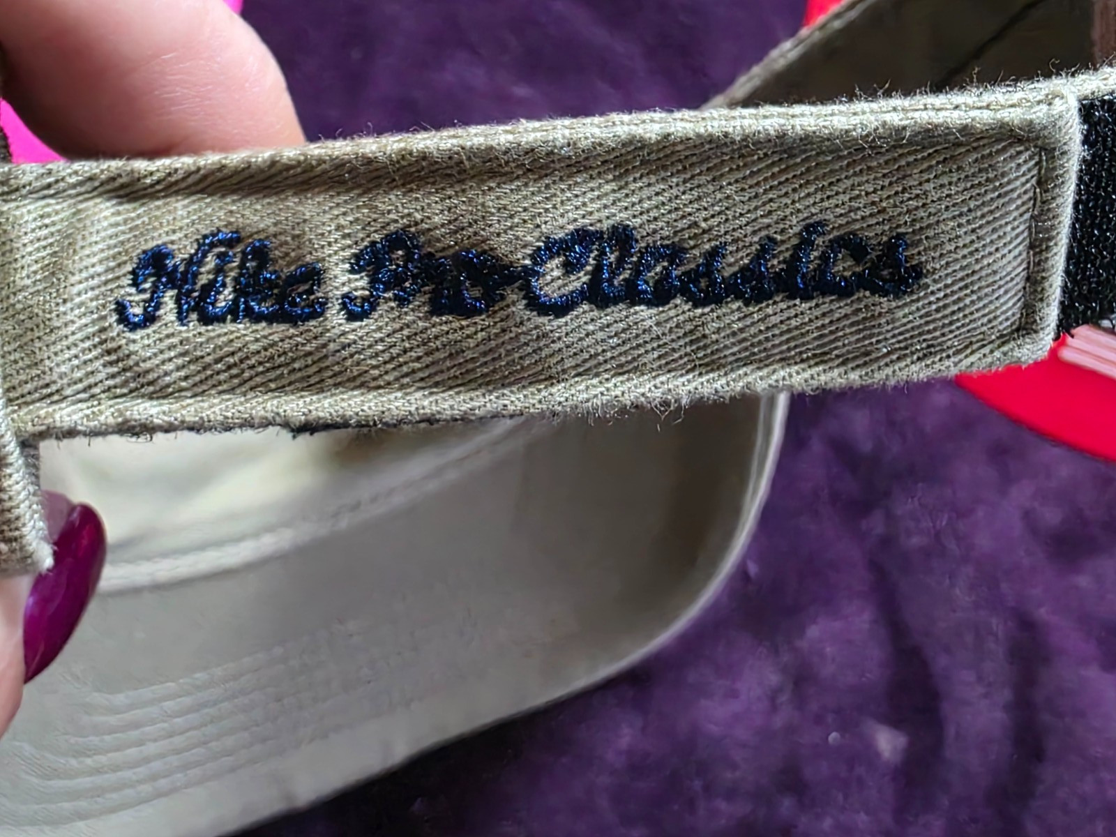 Lot of 3 Visors Nike, USA ~ Khaki, Red, Pink ~ Adjustable Tennis Golf Sun Hats thumbnail 4