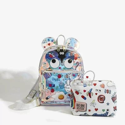 Bob Multicolor Adjustable Animation Plastic Backpack & Pouch Set