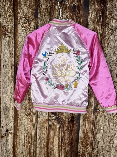 Disney Store Princess Varsity Jacket Girl Let Courage Lead the Way SZ Medium 7/8 - Picture 3 of 4
