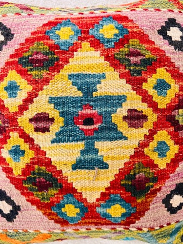 Fundas de cojín Afghan Kilim 100 % lana hechas a mano - multicolor - Imagen 5 de 91
