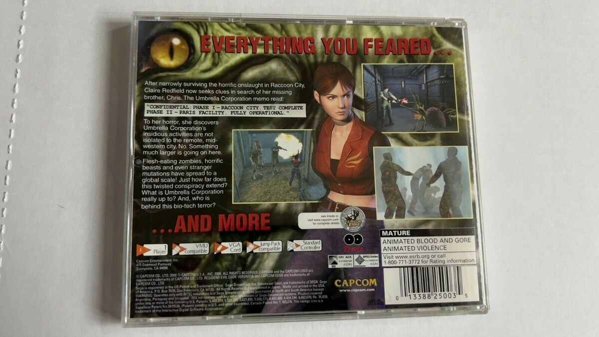 Resident Evil 3 Nemesis + Code Veronica Sega Dreamcast CIB tested good!  13388250196