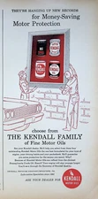 1963 Kendall Motor Oils Vintage 60s Print Ad Choicest Quality Pennsylvania Crude