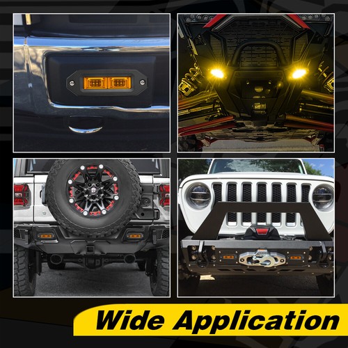 2x 6/7"Inch Amber/White Flush Mount LED Work Light Bar Cube Pods Driving Offroad - Picture 9 of 82