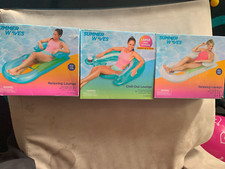 Summer Waves Inflatables Relaxing Swimming Pool Beach Lake Lounge Chair Over 5'