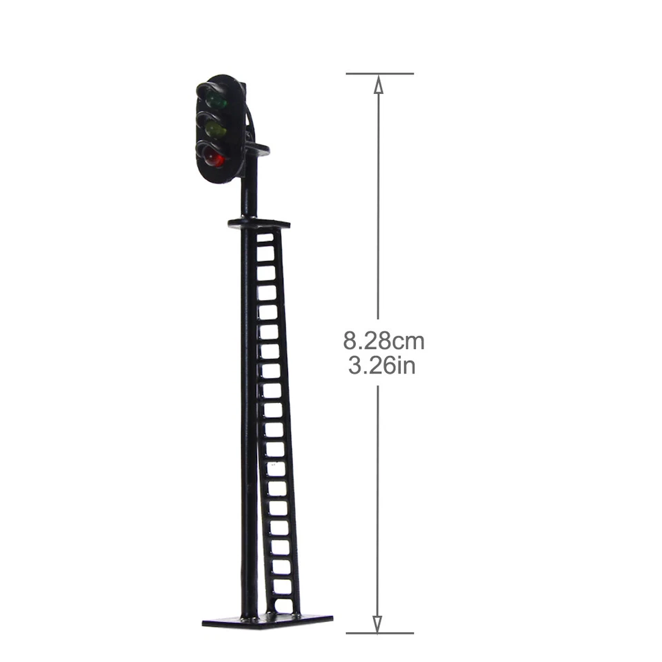 5 Stk. Modell Spur H0 Ampeln LED Signal Beleuchtung 80mm 12V rot/grün/gelb - Bild 2 von 4