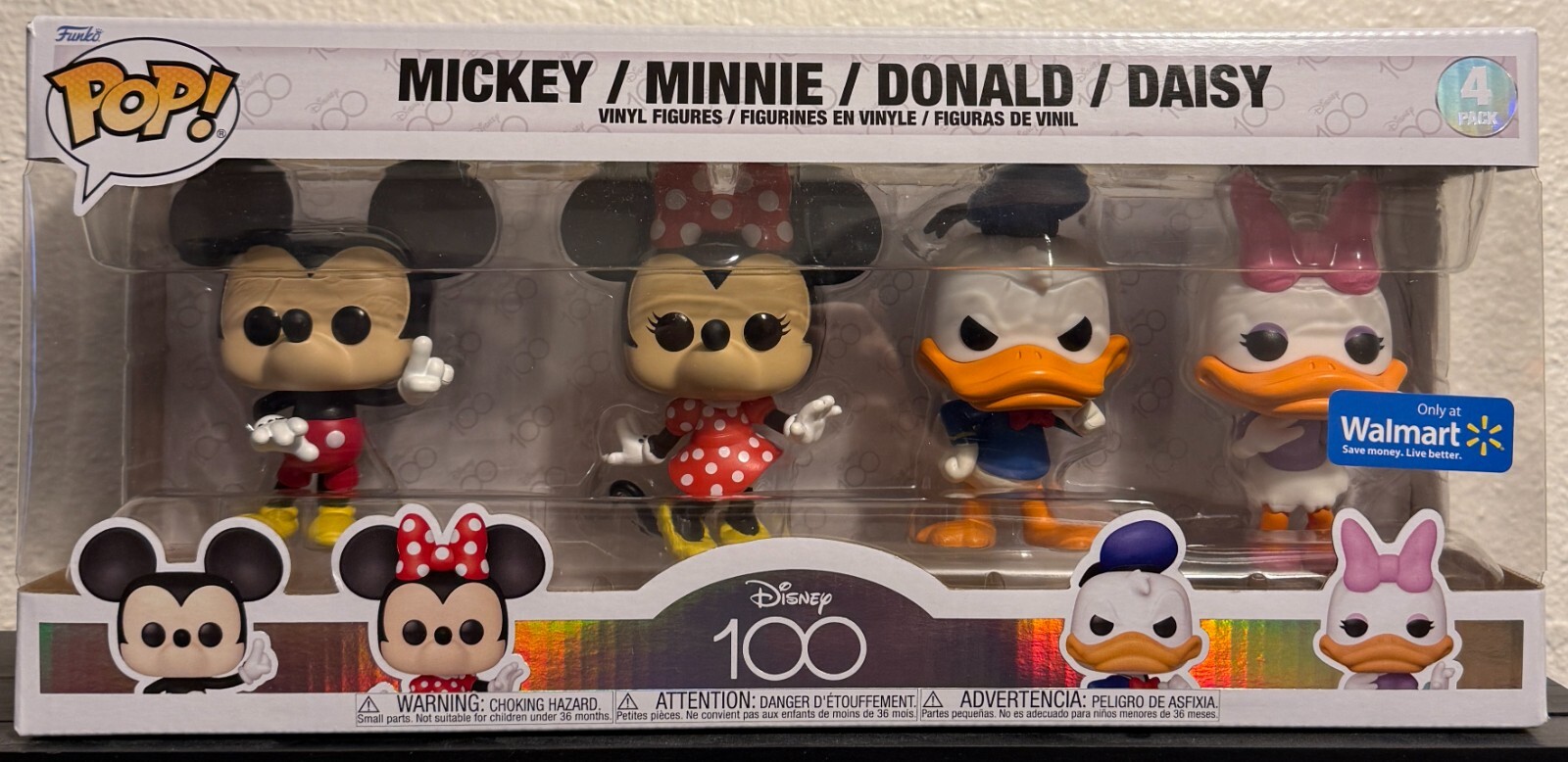 Funko Pop Disney 4-Pack Mickey Minnie Donald Daisy Walmart Exclusive