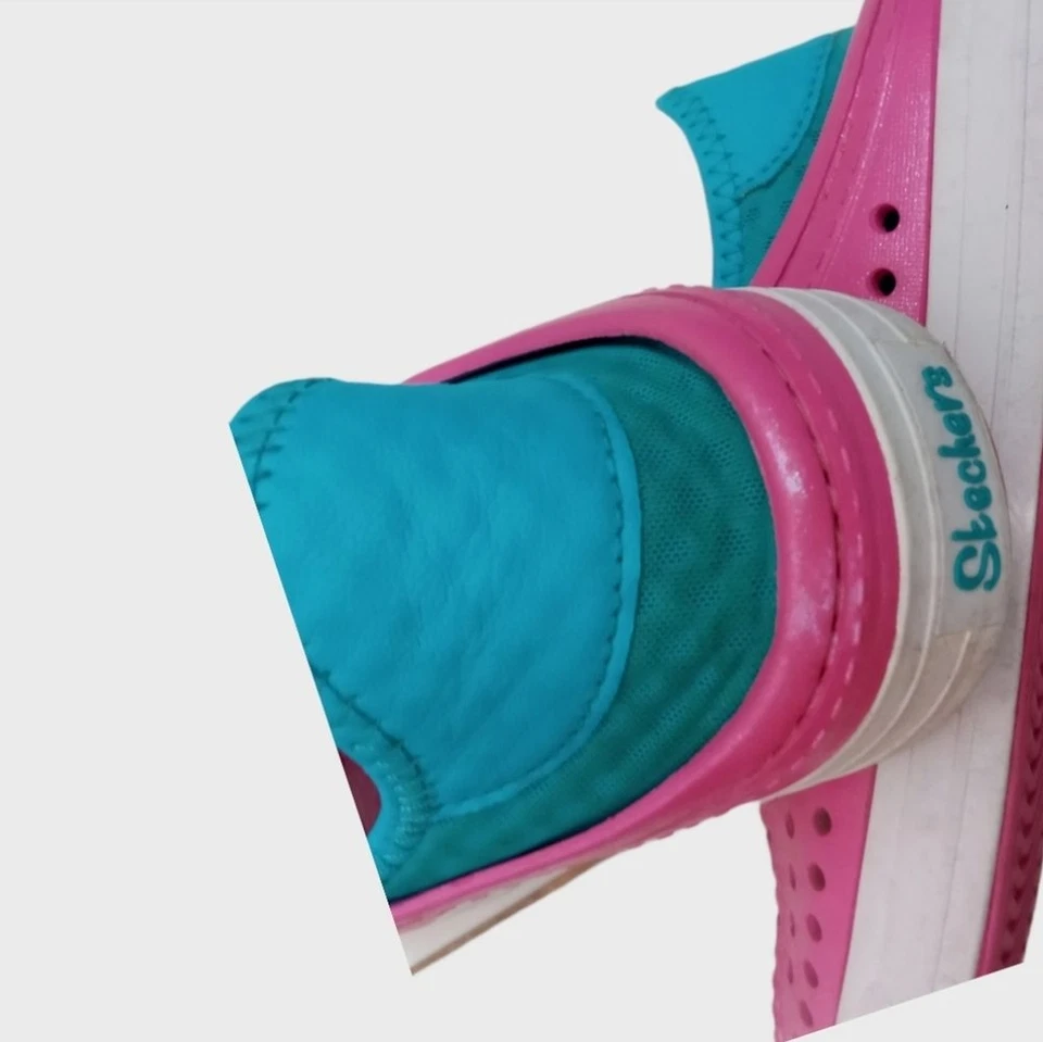 Sandalias Zuecos/Zapatos Skechers para Niña Color Rosa Caliente/y Aguamarina Talla 3 Foto 3 de 4