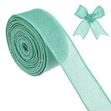 Burlap Ribbon, 1.5" x 10 Yards Burlap Wired Edge Ribbon Light Blue
