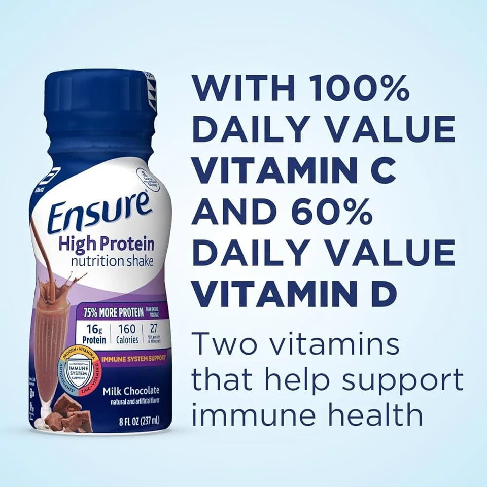 One Case 24 Count Asegure Batido Nutricional Alto en Proteínas Chocolate con Leche 8 fl oz! Foto 3 de 4