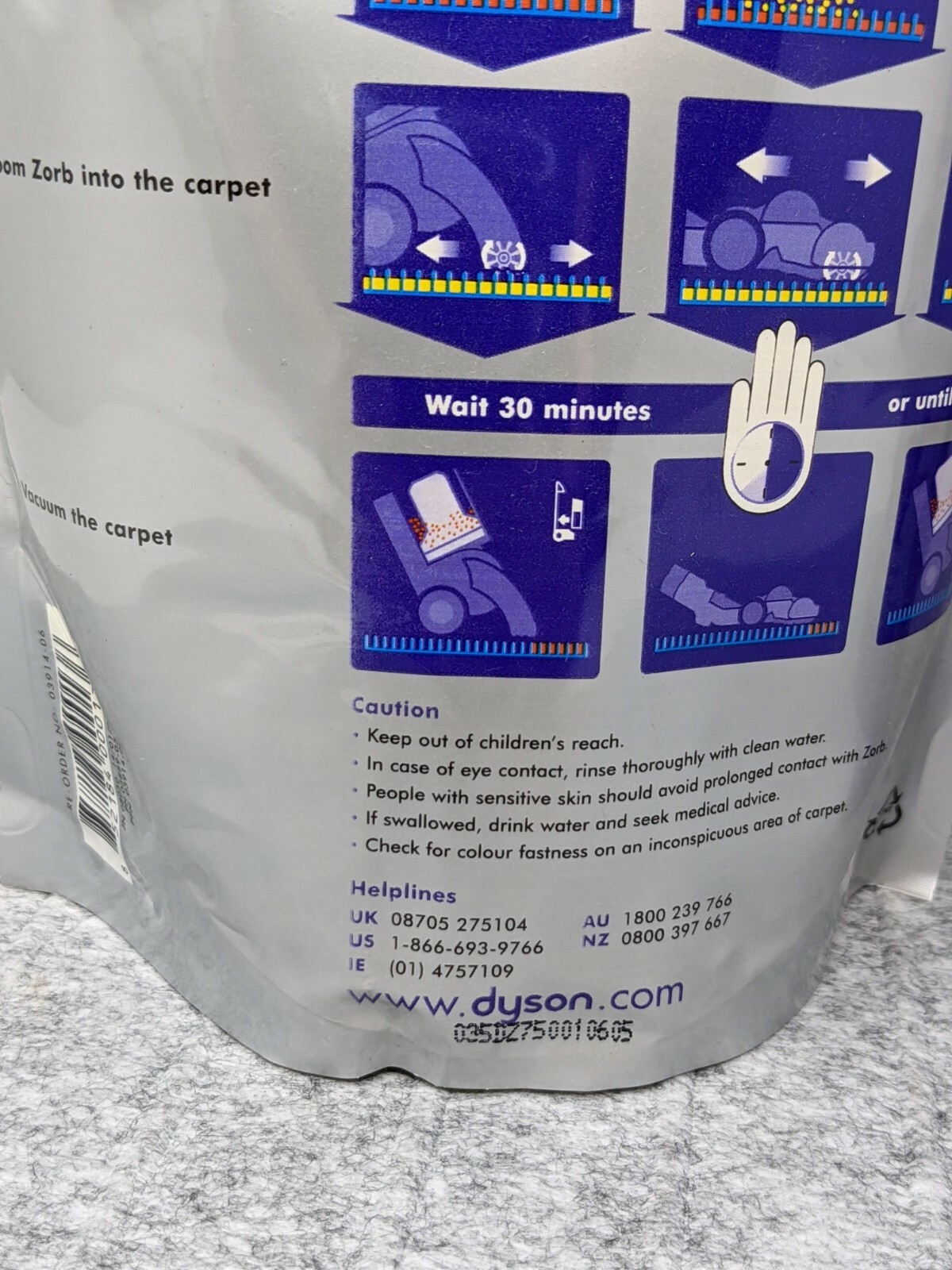 Dyson Zorb Carpet Powder 26.5 oz.& Dyson Dyzolv Spot Cleaner 8.5oz