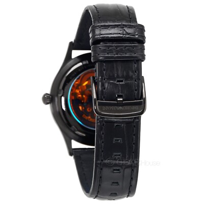 Emporio Armani Mens 21 Jewel Automatic Mechanical Watch Beige Dial