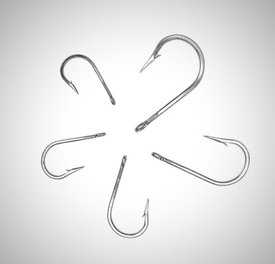 10pcs 7691S Style Stainless Steel Hook Big Game Southern Tuna Hooks