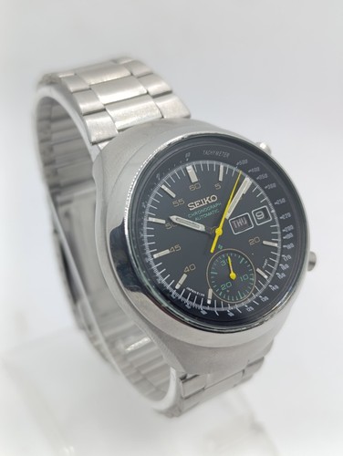 Seiko Helmet Black 6139 7100 Original Preserved Working Automatic Chronograph - Picture 4 of 18